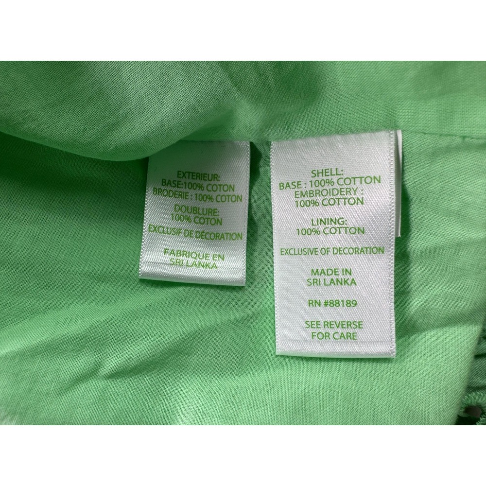 Lilly Pulitzer Bekah Dress Pinwheel Eyelet Patina Green Pom Pom Boho XS - Picture 8 of 9